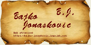 Bajko Jonašković vizit kartica